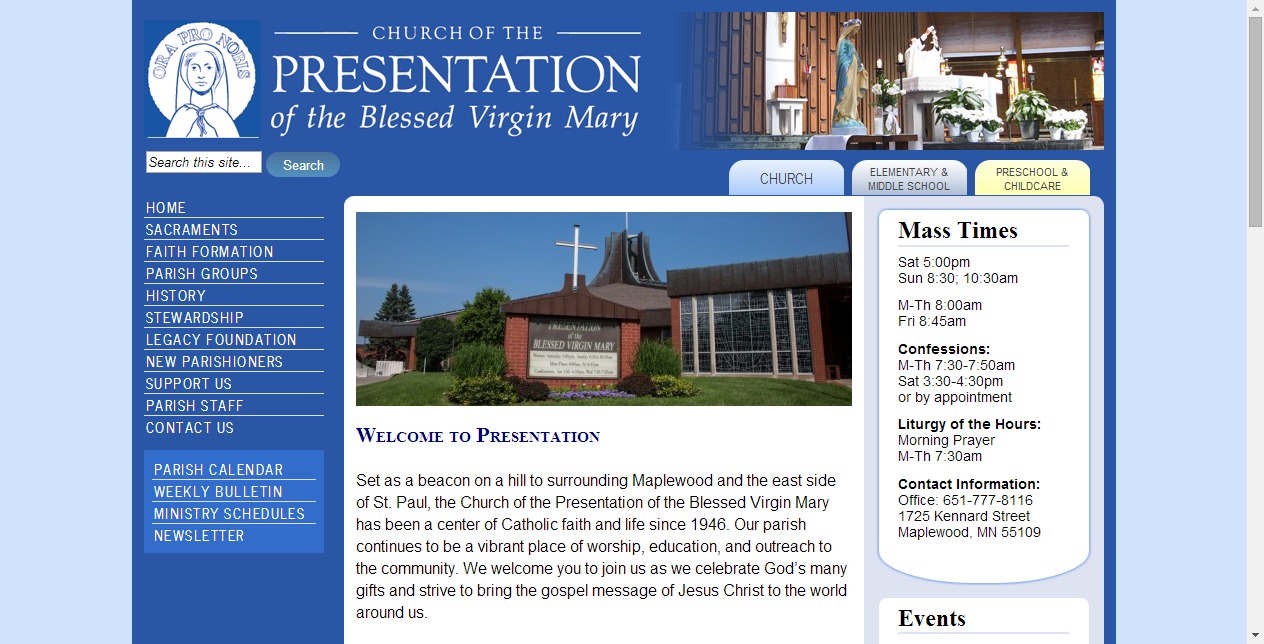 presentation of the bvm maplewood